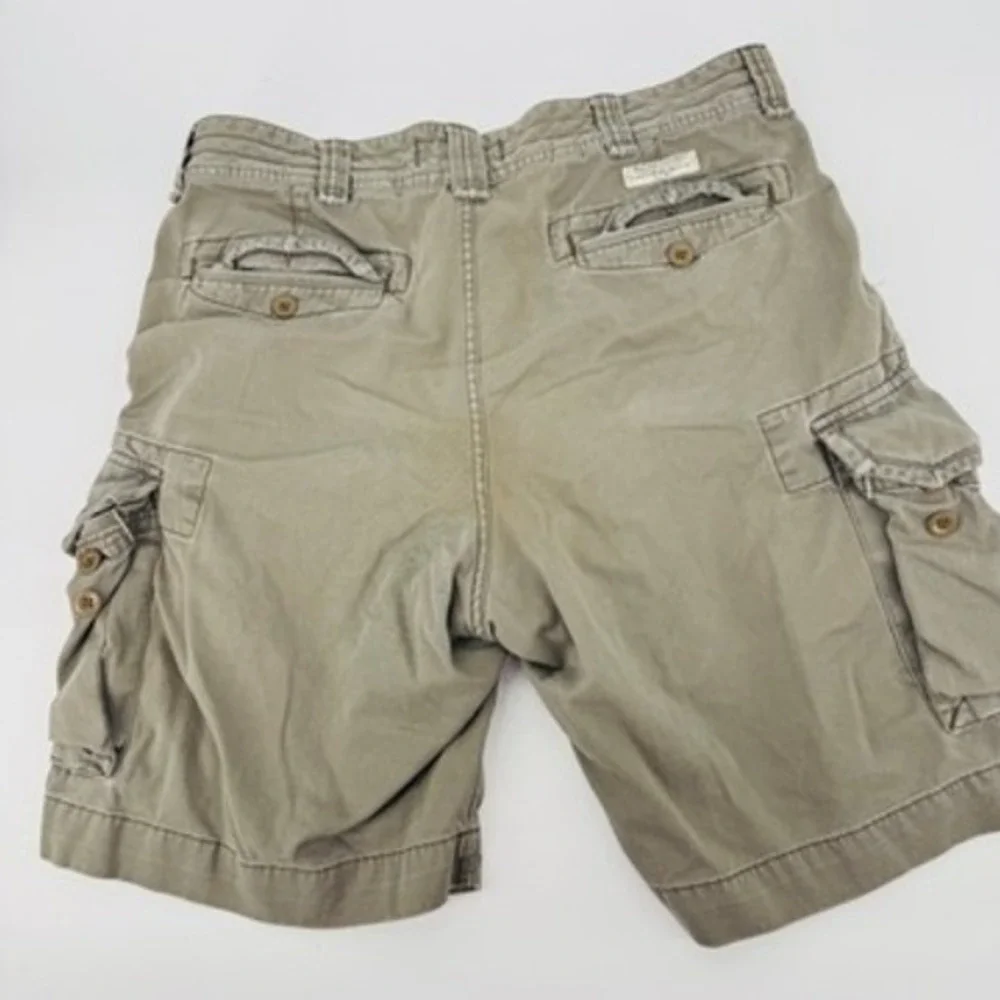 Y2k Polo‎ Ralph Lauren Cargo Shorts Baggy Mens 35 Green Classic Heavy Utility